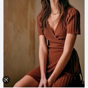 Sezane Luisa Knit Wrap Dress